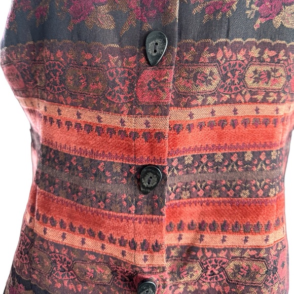 Vintage Christopher and Banks Bohemian Multi Texture Vest Size L - Picture 3 of 11